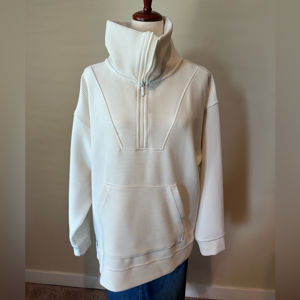Zella Kickback Ottoman Ribbed Half Zip Stretchy Tunic